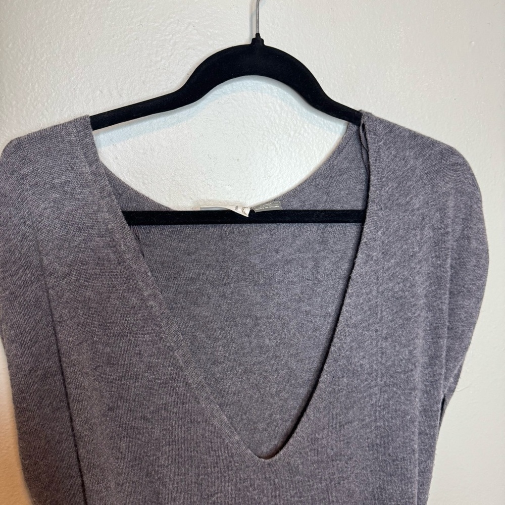 Anthropologie Matinee Midi Wool Belted Sweater Dress Gray - Picture 6 of 16